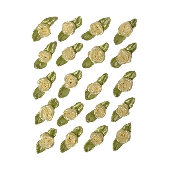 Rosas 10mm/20 pzas, blanco crema