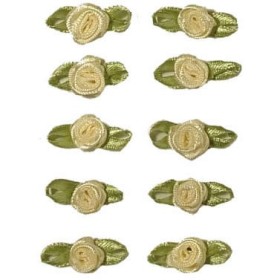 Small roses on a loop, 10mm/10pcs, cream white