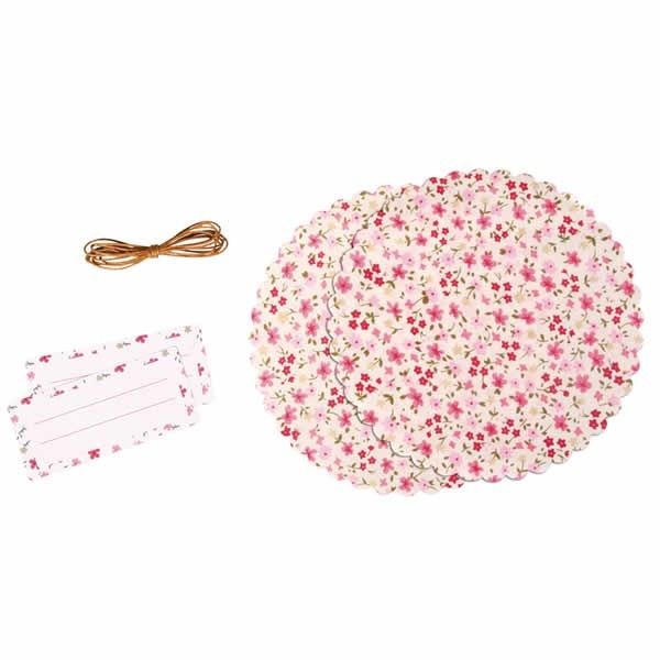 Deco set for jam jar, flowers print