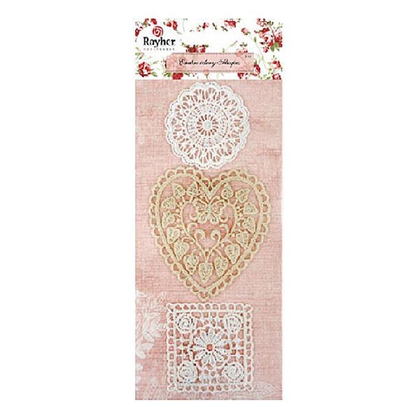 Motifs en dentelle fleur/coeur