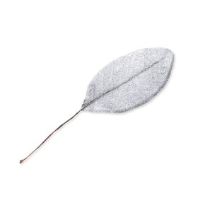Feuilles de magnolia pailletées, 11cm, 6 pcs