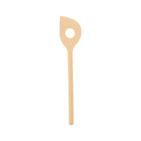 Cuillère en bois ronde avec pointe et trou, 30cm