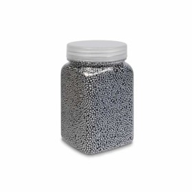 Mini bolas de vidrio metalizadas, 1–2 mm, aprox. 400 g, color plata