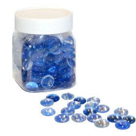Nuggets / Billes en verre, assortiment bleu