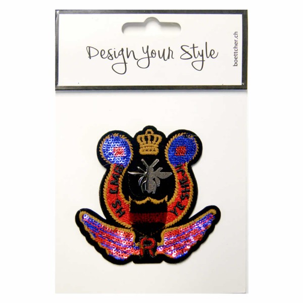 Iron-on motif 8x7cm, red-purple