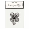 Motif à fixer au fer à repasser fleur argent 4.5 x 4.5cm