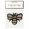 Rhinestone bee iron-on motif (10x8 cm)