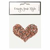 Rhinestone iron-on motif, heart, 65x45mm