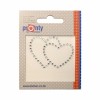 Iron-on motif, rhinestone hearts, 5x6 cm