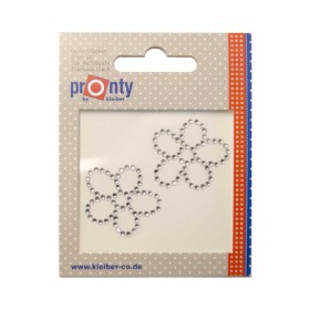 Iron-on rhinestone flower motif, 5x6 cm