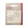 Iron-on rhinestone flower motif, 5x6 cm