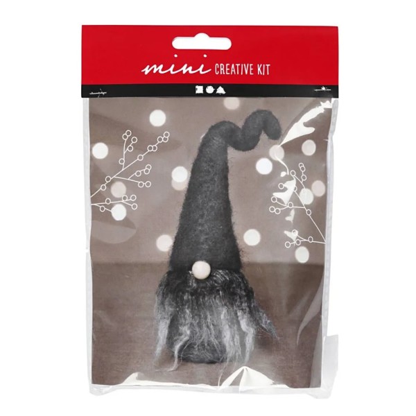 Mini DIY Needle Felting Kit – Grey Gnome