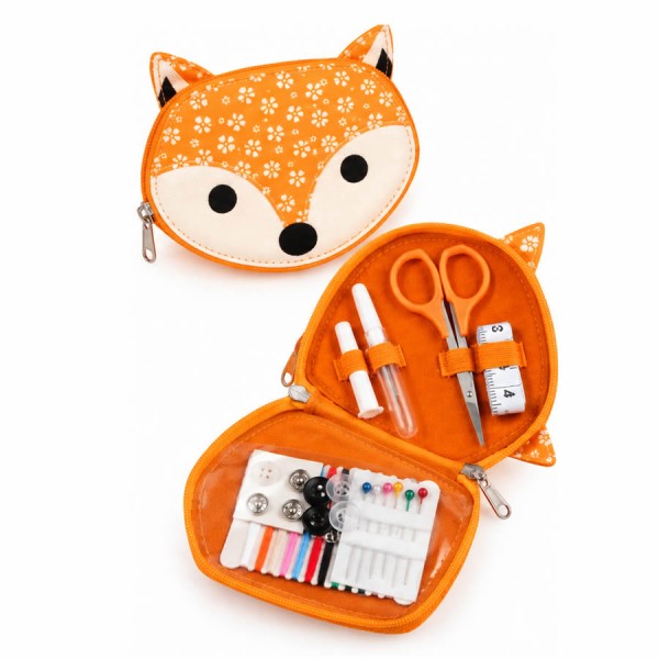 Kit couture, étui PVC renard orange