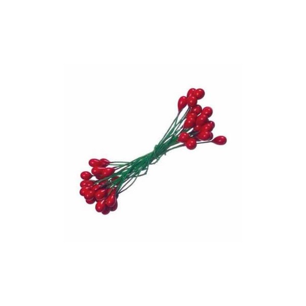 Ilex-Beeren 6mm, 24 Stk, rot