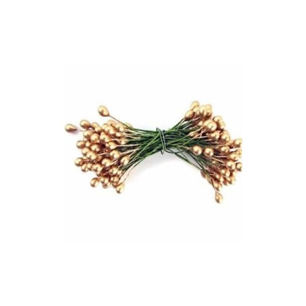 Ilex-Beeren 6mm, 24 Stk, gold