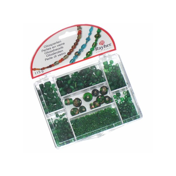 Perles en verre, vert