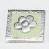 Soft-Deco flor, verde/plata, 4x4cm, 1 unidad