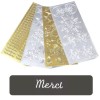 Stickers text, silver, "Merci"