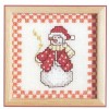 Kit snowman with wooden frame, 9x9cm