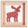 Kit reindeer with wooden frame, 9x9cm