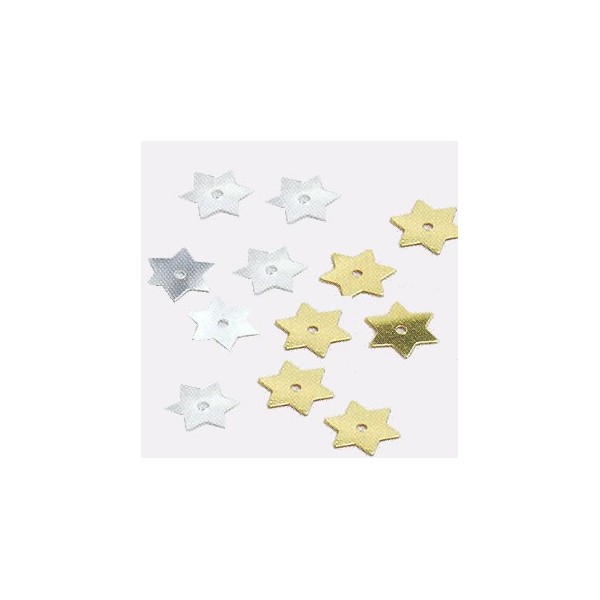 Paillettes étoiles argent 8mm, 3g