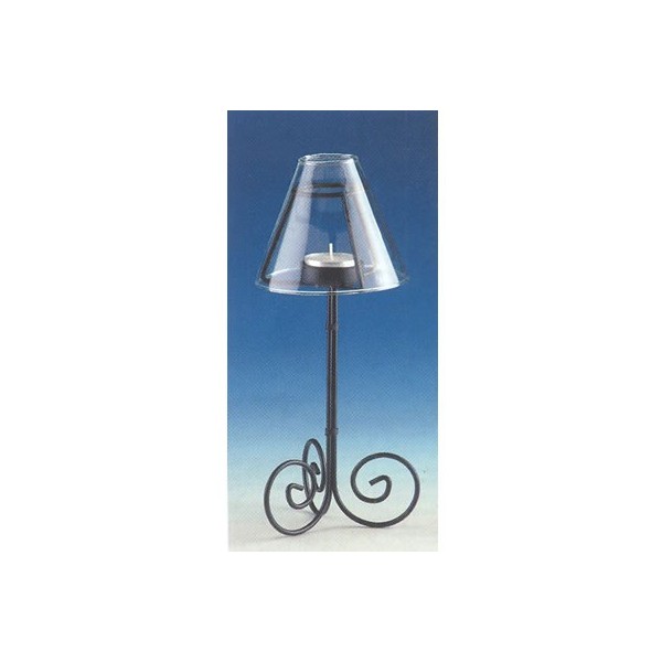 Metallständer mit Glas (Windlicht) 28cm