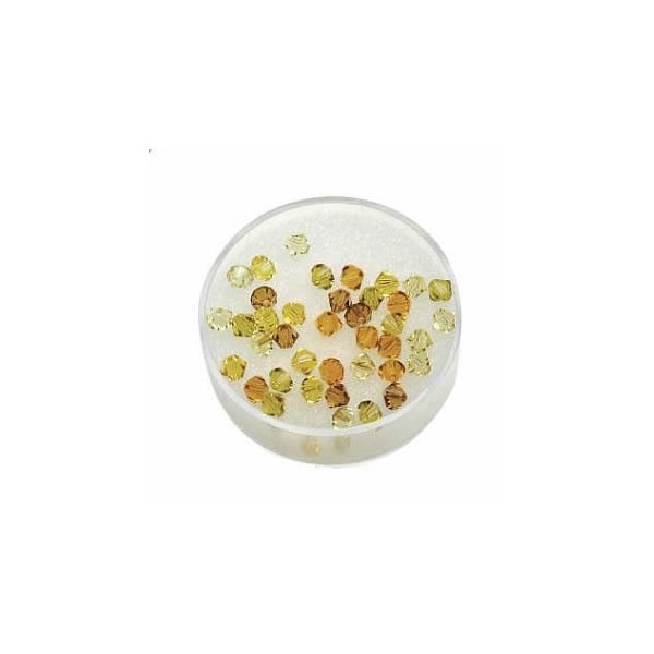 25 Tupies vidrio Swarovski tonos amarillo, 6mm