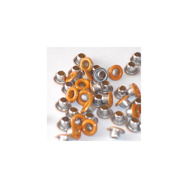 Oeillets ronds, 3.2mm, 45-50 pièces, orange