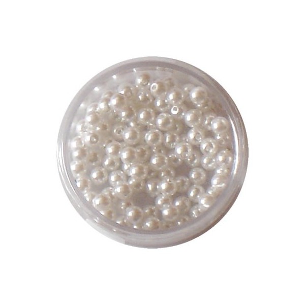 Wax beads white, 4mm, 100 pces