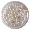 Wax beads white, 4mm, 100 pces