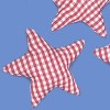 Fabric star red-white, 6cm