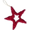 Stern mit Perlen, rot, 18cm