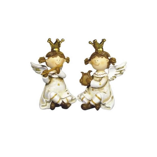 Ange musicien en polyrésine, 11cm, 1 pièce