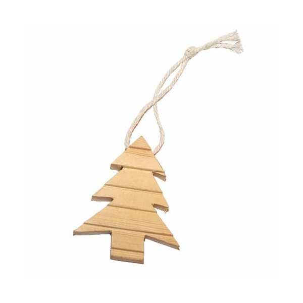 Sapin en bois naturel, 5cm, avec cordon