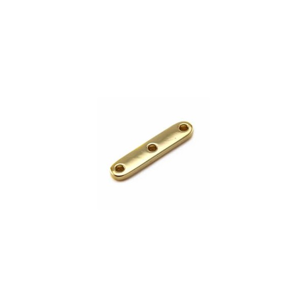 3-Strand Bead Separator Bar, 25mm, color gold, 12 pces