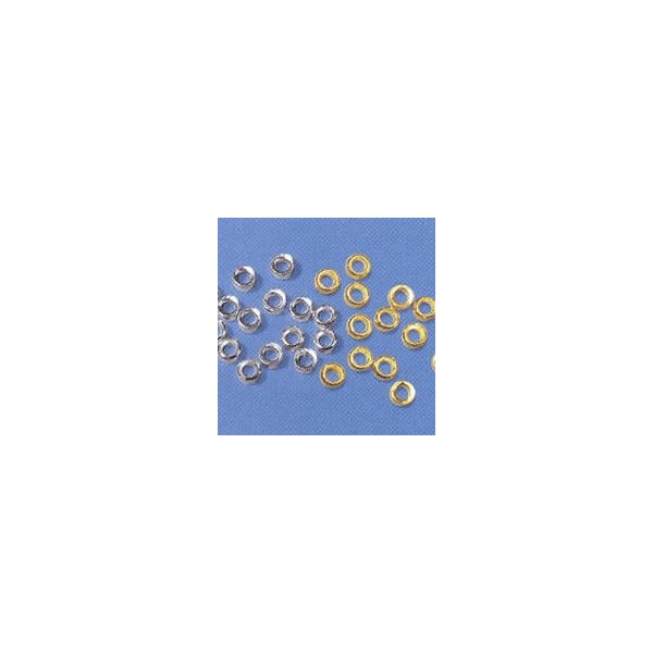 Perles à écraser en métal couleur platine, 1.8mm, 100 pces