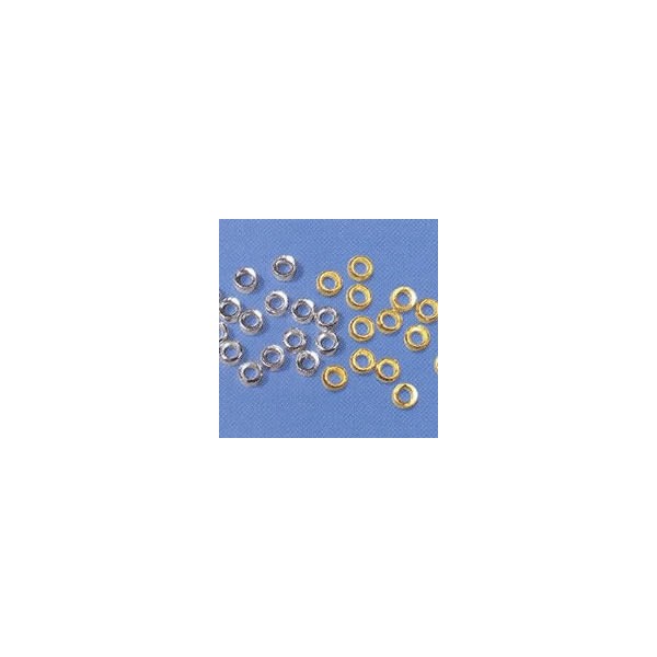 Anillas de fijacion, color oro, 1.8mm, 100 unidades