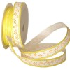 Yellow Ribbon with flowers, 15mm/1m