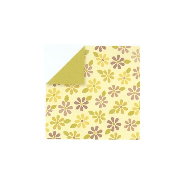 Papel amarillo con flores