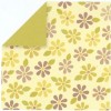 Papier beige, fleurs jaunes