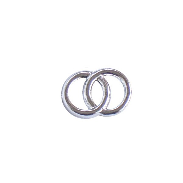 Alliances entrelacées argentées, 2cm, 100 pces