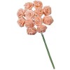 12 Bouquets de 12 mini roses, saumon 1cm