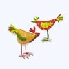 Huhn aus Metall, rot-gelb-grün, 1 Stk