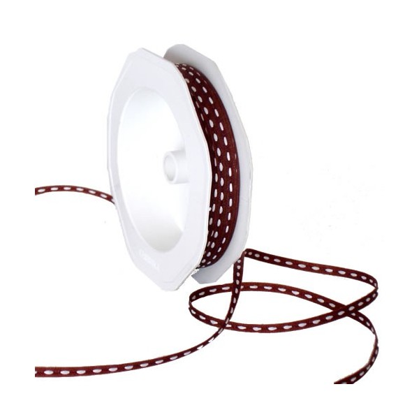 Ribbon brown/white, 4mm/1m