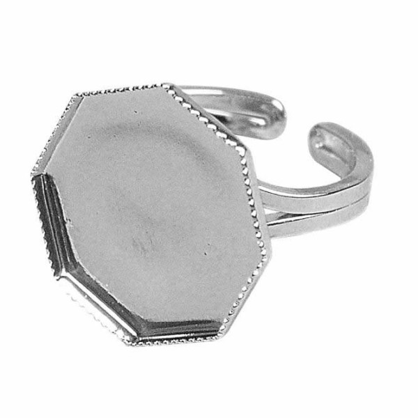 Anilla con placa, color plata, 1.8cm