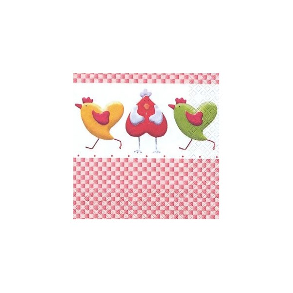 Napkin Hens and Hearts, 1 piece