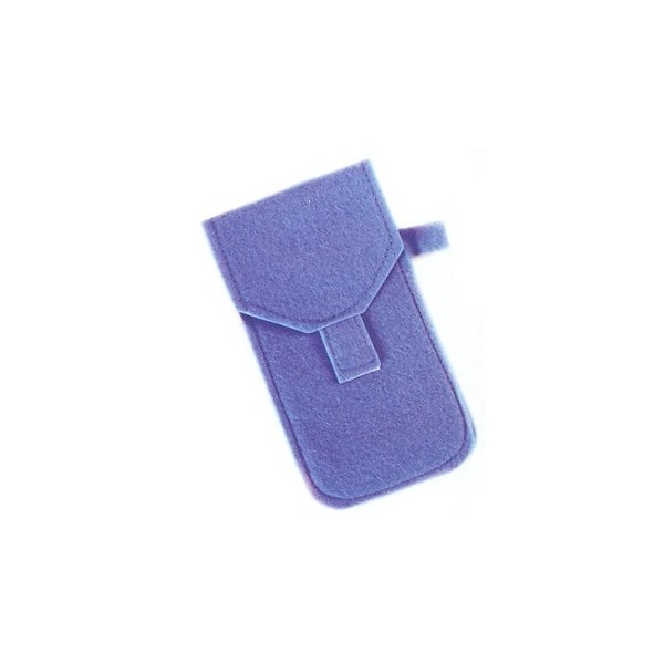 Pochette à lunettes en feutre, bleu, 9x16.5cm