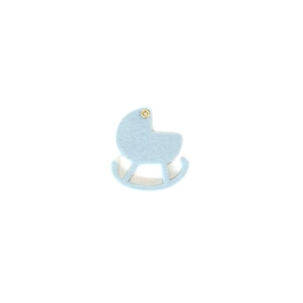 Felt baby carriages, light blue, 6.5x7cm, 8 pcs