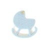 Felt baby carriages, light blue, 6.5x7cm, 8 pcs