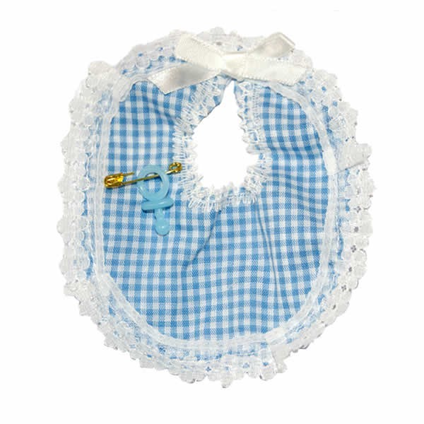 Bavoirs en tissu avec tétine, 10cm, bleu, 12 pièces